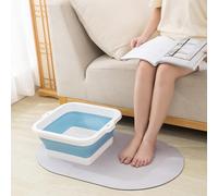 Qcwwy Folding Foot Bath Basin, Silicone Large Capacity Foot Spa Soak Tub With Collapsible Design For Home Travel Care (Blue)