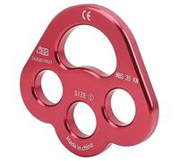 Qcwwy Force Divider Portable Rigging Plate Aluminum Alloy Multi Anchor Connector for Climbing and Yoga Hammock 3 Holes 35Kn Break Strength Other Sports Equipment (Red)