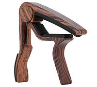 Qcwwy Guitar Capo, Universal Acoustic Folk Tuning Clamp Clip Premium Plastic Musical Instrument Steel Spring Trigger for Acoustic and Electric Guitars Ukulele (Sapele Wood)