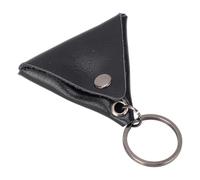 Qcwwy Guitar Pick Bag, Leather Pick Holder Carry Case Keychain with Metal Buckle, Easy Access, Efficient Storage for Music Lovers, Ideal Guitar Accessory, Scratch Proof (Black)