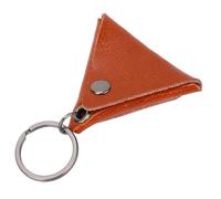 Qcwwy Guitar Pick Bag, Leather Pick Holder Carry Case Keychain with Metal Buckle, Easy Access, Efficient Storage for Music Lovers, Ideal Guitar Accessory, Scratch Proof (Orange)