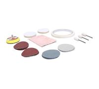 Qcwwy H Icrafts Scratch Repair Kit Glass Polishing Tools with Cerium Oxide Powder Felt Pads Sandpaper for Watch Mirrors Car Headlights Windows 20 Pieces Glass Polishing Kit Watch