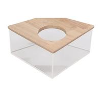 Qcwwy Hamster Bath Box Acrylic Safe Sand Bathroom for Small Pet Hamster, Transparent Right Angle Fan Design, Easy to Clean, Ideal for Observing Pet's Interesting Life