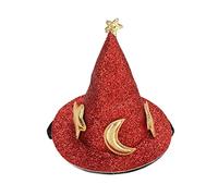 Qcwwy Hamster Hat, Mini Small Animals Hat Lizard Halloween Witch with Adjustable Strap for Bearded Dragon Guinea Pig Hedgehog Chinchilla Ferret, Premium Material, Best Pet (Red)