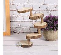 Qcwwy Hamster Ladder, Wooden Climbing Toy, 5 Step Stairs For Small Pets, 10.2 X 3.1In For Hamsters And Small Birds