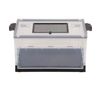 Qcwwy Hamster Transparent Tank, Large Breathable Hamster Cage with Front Door and Snap Fastening, Side Ventilation Holes, Top Mesh Design, Bottom Pulley for Golden (Black)