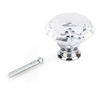 Qcwwy Handles Knobs 40Mm Clear Cabinet Furniture Knob Kitchen Handle Hardware Accessories For Drawer Wardrobes Cabinets Cupboards 8Pcs Crystal Glass Door Crystal Glass Door Knobs