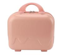 Qcwwy Hard Shell Cosmetic Case, 14 Inch Portable Makeup Travel Case Hand Luggage Pressure Proof Carrying Mini Suitcase with Elastic Band Small Carry On Travel Bag for Women (Pinkish)