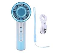 Qcwwy High Speed Handheld Turbo Fan, 3000mAh USB C Rechargeable Digital Display 100 Stepless Speeds Quiet Portable Desk Fan for Travel Office Camping (Blue)
