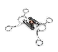 Qcwwy Horse Chewing in Black Steel Gag Bit Oval Bits of Snaffle for the Support of 's Mouth in Stainless Steel Support