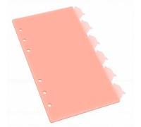 Qcwwy Index Dividers for A6 20 Hole Dolphin Shaped PP Plastic, 4 Sets Loose Leaf Notebook Tabs for Note File Office School (Pink)