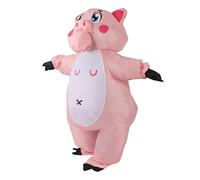 Qcwwy Inflatable Pig Costume, Portable Halloween Cosplay Suit, Fast Setup, Convenien Usage, Battery Case With Zipper for Festive Company Events, Dances, Carnivals