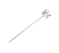 Qcwwy Interactive Cat Teaser Wand, Telescopic Cat Teasing Stick with Bells and Adjustable 46.1in Length for Indoor Cats Active Play (Pink)