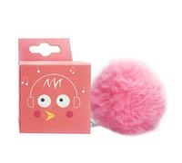 Qcwwy Interactive Cat Toy Balls with Animal Sounds for Kitten Exercise, Plush Fluffy Balls That Make Noise When Touched for Indoor Cats Play (Pink)