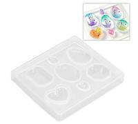 Qcwwy Jewelry Silicone Mold Ornamental Tools Accessories DIY Jewelry Craft Making with Various Shapes Like Heart Round Rectangular Silicone Mold Flexible Resin for