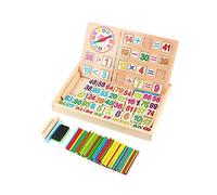 Qcwwy Kids Educational Wooden Math Toy Sticks for Counting and Calculation, Colorful Arithmetic Game with 48 Sticks, Promotes Cognitive Development and Creativity, Safe Water-Based Paint, for