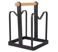 Qcwwy Knife Holders Roll Bags Kitchen Board Stand Multi Functional Kitchen Shelf Carbon Steel M Shaped Double Grooves Holds 4Cm Boards Covers Strong Flat Base Wood Handle Ventilated