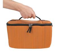 Qcwwy Large Capacity Camera Bag, Nylon DSLR Camera Shoulder Bag, Easy to Carry with Customizable Organization for Photographers Men Women (Orange Horizontal Section)