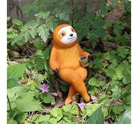 Qcwwy Laziness Mini Ornament Funny Animal Decoration for the Garden House Craft Office Study Room (brown)