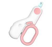 Qcwwy LED Mini Cat Nail Clipper, Pet Claw Trimmer with File, Pet Nail Clipper for Cats, Rabbits with Bloodline Visible for Easy Trimming, Moon Curved Edge Prevents Splitting, Durable (Pink)