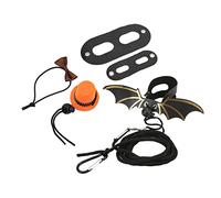 Qcwwy Lizard Leash with Bat Wing Felt Hat Bow Tie Set Adjustable Reptile Harness for Small Pets Geckos Chameleons Iguana Ferrets Hamsters Mice Doll Decoration Photo (Orange hat + coffee tie + leash)