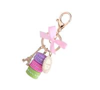 Qcwwy Macaron Cake Pendant Keyring Macaroon Bag Pendant Colorful Alloy Keyring for Bags and Backpacks Craft Materials (Purple)