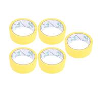 Qcwwy Masking Tape, 5 Rolls 35mm X 20m Easy Tear Off Painters Tape Painting Crafting Sealing Labeling Mounting Bundling Tape for Curved Surfaces Glass Wood (Yellow)