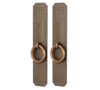 Qcwwy Metal Drawer Pull Vintage Cabinet Pulls A Pair Ring Pull Antique Chinese Pure Copper Straight Handle Single Hole Door Knobs for Kitchen Cabinet Furniture Hardware Home (16cm)