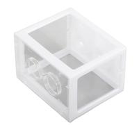 Qcwwy Mini Aquarium Small Betta Fish Aquarium with Detachable Lid,Transparent Acrylic Mini for Home Desktop Fast Change Water for Beginner Fish Keepers Tank Accessories (White)