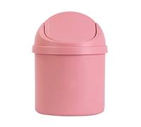 Qcwwy Mini Desktop Trash Can,Thoughtful Lid Compact Table Trash Bin Tabletop Small Wastebasket Tiny Garbage Bin Waste for Home Kitchen Desk Bedroom Living Room (Pink)