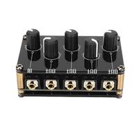 Qcwwy Mini Stereo 4 Channel Line Mixer, Low Noise Professional Mixer for Mixing Instrument and CD Player