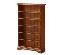 Qcwwy Miniature Bookshelf Decor, 6 Tier Wooden Dollhouse Bookcase for 1:12 | Birch Wood Construction, Old European Style Design, Vintage Room Box or Cafe Display, Stress Relief Activity