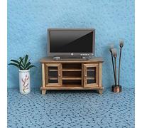 Qcwwy Miniature TV Television Set with Remote Control for 1/12 Scale Dollhouse, Simulation Decoration Accessory Miniature Toy Furnishing