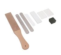 Qcwwy Mirror Polished Edges, Double-Sided Design, Buffing Compound, Solid Wood Base, Wide Application Leather Strop Set for Professional Leather Crafts with Vegetable Tanned Grass (Type A)
