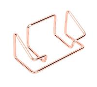 Qcwwy Modern Art Business Card Stand Holder, Metal Business Card Holder Display Desktop Business Card Stand Name Card Case Plate Display Office Organizer for Real Estate, Office (Rose Gold)