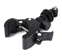 Qcwwy Motorcycle Camera Handlebar Mount Bracket with 360, Rubber Inserts Prevent Slippage, Fits Handlebar with 2-3.8cm Diameter, Multi-Angle Rotation, Easy Adjustment for