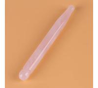 Qcwwy Natural Rose Quartz Crystal Face Massage Wand, Smooth Stick for Spa, with Well Designed Shape for Acupoint and Face Massage