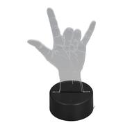 Qcwwy Night Lights Non Acrylic Material Safe Use Soft Lighting Warm Romantic Atmosphere Decor Realistic Sign Language Shape Design for Home 3D Night Light Premium 3D Sign