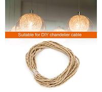 Qcwwy Other Lighting Accessories Wire Vintage Light Pendant Cord Vintage Hemp Rope Twisted Pair Electrical Wire Cord Cable DIY Accessories for Chandelier Light Twisted Cloth Covered (2m / 6.56ft)