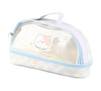 Qcwwy Pen Pencil Marker Cases for School Students Makeup Travel Stationery Storage School Supplies (Blue Kitten)