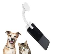 Qcwwy Pet Selfie Stick,Flexible Adjustable Angle Smartphone Holder Bracket with Flower Shaped Clamp Get Your Pooches Attention Pet Selfie Tool for Cat Dog Photography (White)