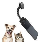Qcwwy Pet Selfie Stick,Flexible Adjustable Angle Smartphone Holder Bracket with Flower Shaped Clamp Get Your Pooches Attention Pet Selfie Tool for Cat Dog Photography (Black)