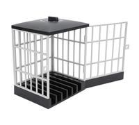 Qcwwy Phone Cage, Lock Key, Gadget Lovers, HUMOROUS Surprise Cell Phone Jail to Limit Screen Time, PARENTAL SUPERVISION Holds 6 Devices, TECH-MOMENTS Foster Family Bonding, and (Black and Grey)
