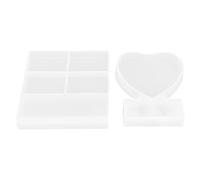 Qcwwy Picture Frame Mold Set, Rectangle Heart Shape Silicone Mold Simple Demoulding Reusable Unique Design Display Crafts Making Mould for Home Decoration Handmade Gifts
