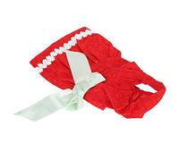 Qcwwy Polyster Dog Summer Dress Sleeveless Skirt for Small Girl Dogs with Bow Back Cool Vest Style Easy to Put On Take Off for Sleeping Taking Pictures (XZD226 red M)