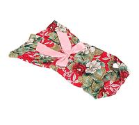 Qcwwy Polyster Dog Summer Dress Sleeveless Skirt for Small Girl Dogs with Bow Back Cool Vest Style Easy to Put On Take Off for Sleeping Taking Pictures (XZD300 red L)