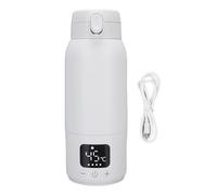 Qcwwy Portable Milk Warmer, Stainless Steel Rechargeable Cordless Bottle Warmer with Dual Temperature Control Fast Charging for Outdoor Travel Car 500ml