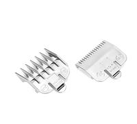 Qcwwy Professional Hair Clipper Comb 2PCS Hair Trimmer Comb for WetDry Cutting with Round Angle Design Polymer Material GoldSilver Color Options (Silver caliper 1.5MM+4.5MM)