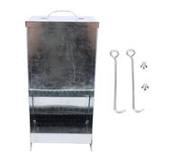 Qcwwy Rabbit Feeder, Rabbit Feeding Station with Rain Cover Guard Small Animal Gravity Feeding Trough with Lid Outdoor Cage Feeder for Gardens and Courtyards