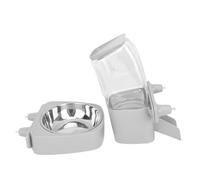 Qcwwy Rabbit Water Bottle Hanging Cat Food Dispenser Space Saving Plastic Pet Feeder for Cats and Dogs for Cages Daily Goods (Gray)